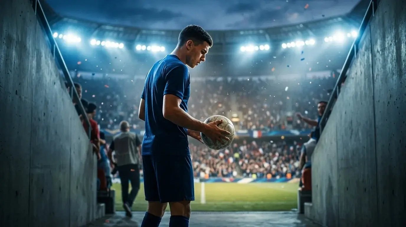 Kylian Mbappé in maglia francese prima del calcio d'inizio agli ottavi dei Mondiali 2026