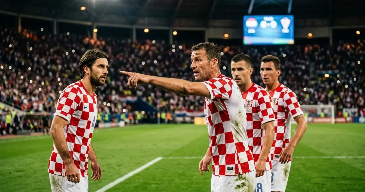 Il centrocampo della Croazia gestisce il gioco durante una partita in notturna