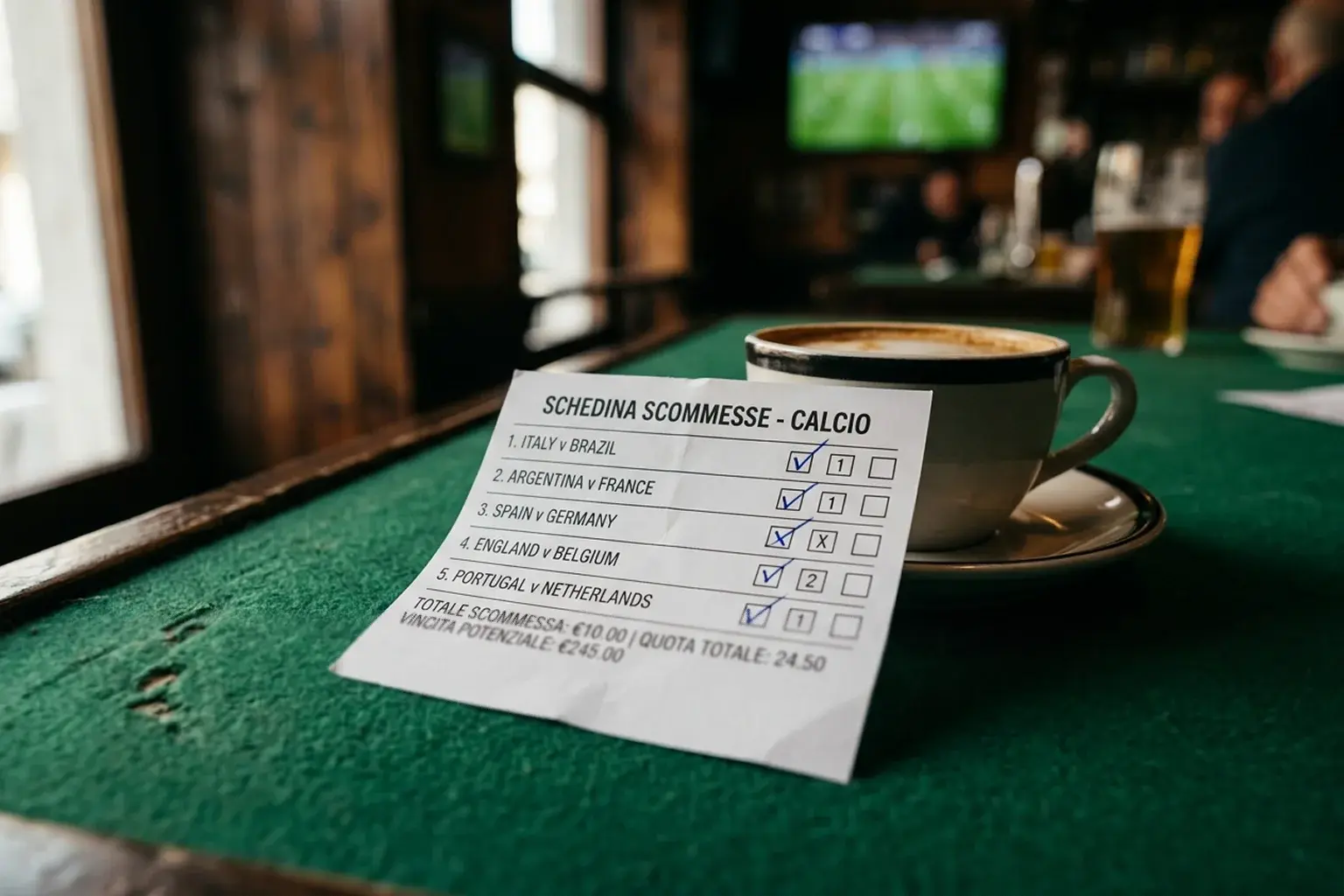 Schedina con combinazioni vincenti per la fase a gironi dei Mondiali 2026